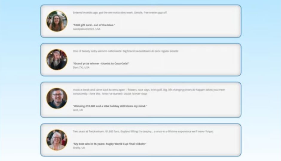 Prize Profits Review + OTOs: The Powerful System to Win Real Rewards Online 23 Some feedbacks of Prize Profits 2